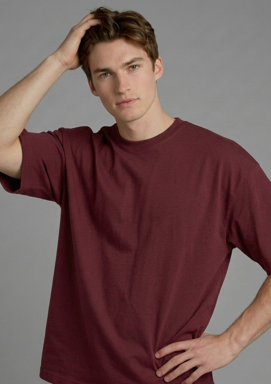 Men’s Oversized Essential T-Shirt – Burgundy