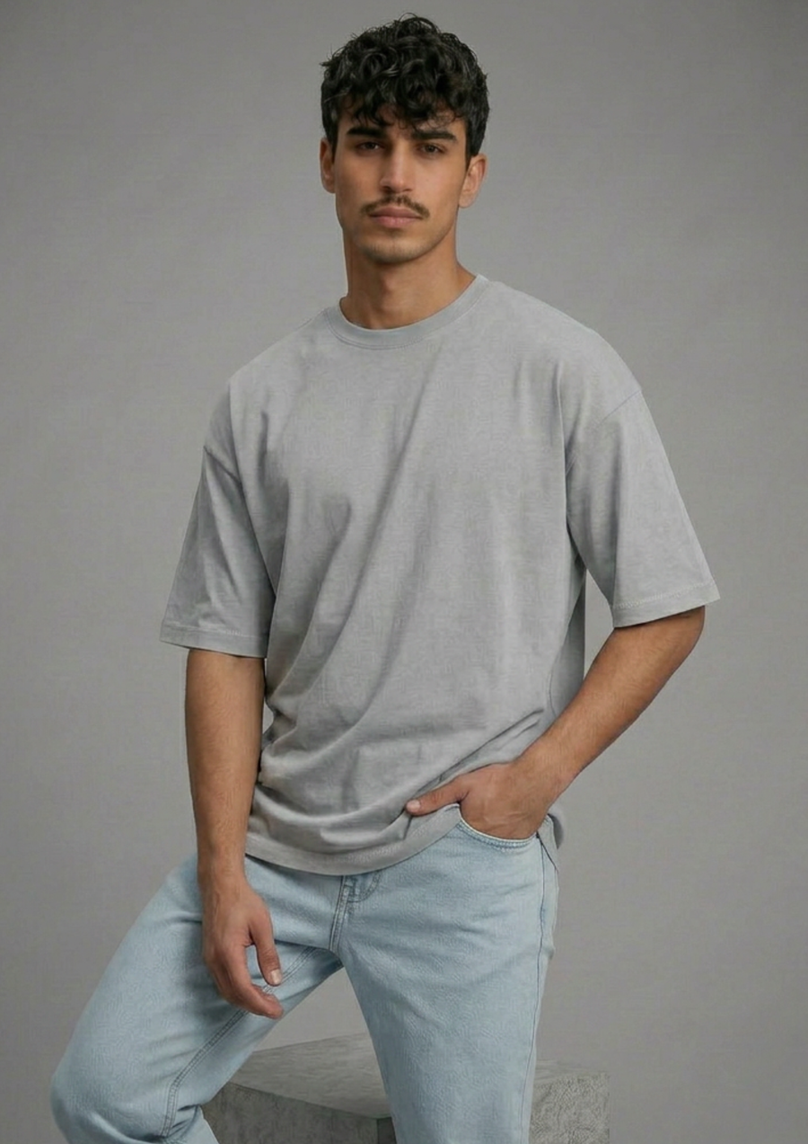 Men’s Oversized Essential T-Shirt – Light Grey